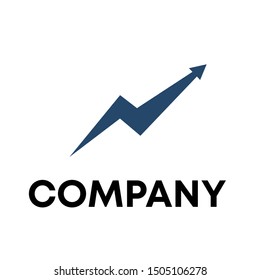 Finance Logo Vector. Describe Growth investment in Chart, arrow