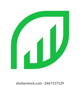 Finance logo vector design. Symbol of leaf(growth) and Increased profits(economy). 