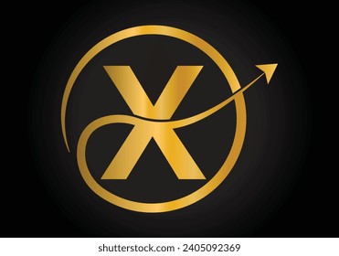 Finanzlogo mit X-Letter-Konzept. Kreatives, abstraktes Marketing- und Financial Business-Logo-Design.
