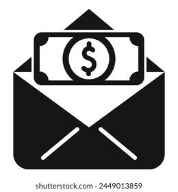 Icono de Asistencia de correo de finanzas Vector simple. Donación en línea. Sociedad de inversión financiera