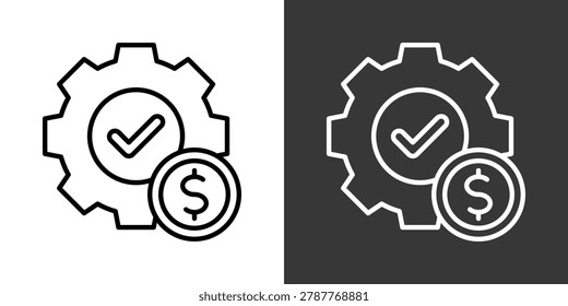 Finance Management Black And White Icon Set Collection Pack Vector Illustration