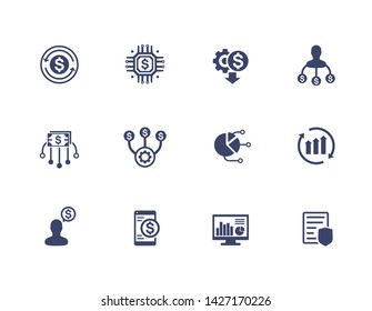 finance management and financial planning icons set on white