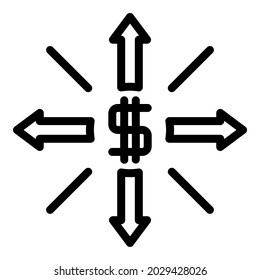 Finance management icon outline vector. Job project. Manage teamwork