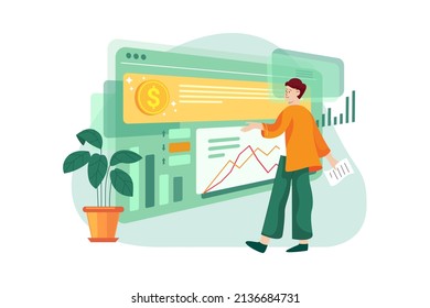 Finance Management Illustration concept. Flat illustration isolated on white background.