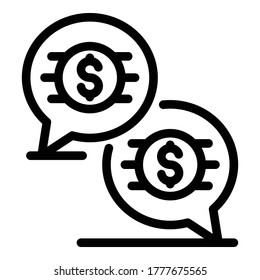 Finance manager chat icon. Outline finance manager chat vector icon for web design isolated on white background