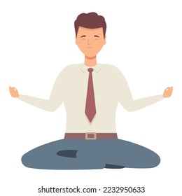 Finance manager meditation icon cartoon vector. Commercial director. Office marketing