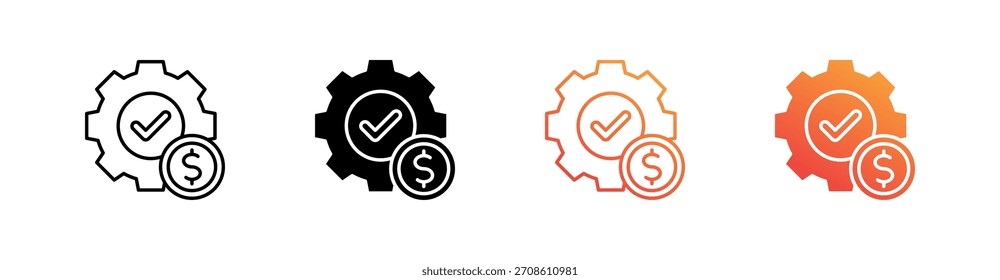 Conjunto de iconos de varios estilos de gestión financiera