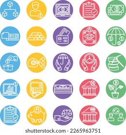 Finance Marketing Icons set, Finance Marketing Icons Pack, Finance Marketing, Finance Marketing Vektorsymbole Set, Web- und SEO-Symbole Set, Digital Marketing , Business Finance-Wohnung 