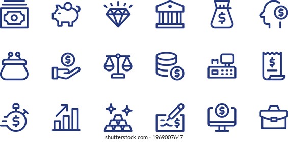 Finance - Medium Line Icons vector design 