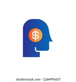 finance mindset icon with simple modern style and flat gradient concept design vector eps 10 