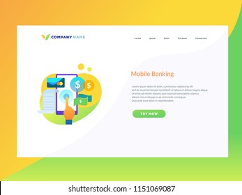 Finance mobile application web page tempelate