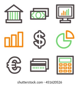 Finden Sie mobile Ikone, Business Vektor Web-Zeichen. Geld-Infografik-Symbole.