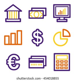 Icono móvil de finanzas, signo web de vector de negocio. Los símbolos gráficos del dinero.