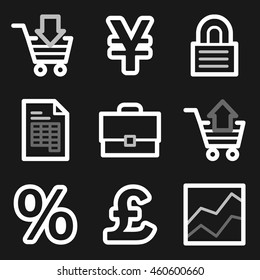 Icono móvil de finanzas, signo web de vector de negocio. Los símbolos gráficos del dinero.