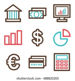 Icono móvil de finanzas, signo web de vector de negocio. Los símbolos gráficos del dinero.