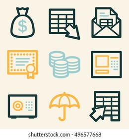 Finden Sie mobile Ikone, Business Vektor Web-Zeichen. Geld-Infografik-Symbole.