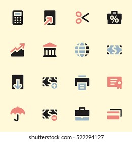 Icono móvil de finanzas, signo web de vector de negocio. Los símbolos gráficos del dinero.