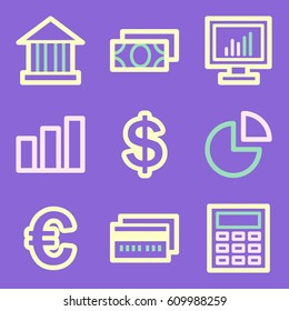 Icono móvil de finanzas, signo web de vector de negocio. Los símbolos gráficos del dinero.