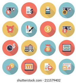 Finance modern flat color icons.