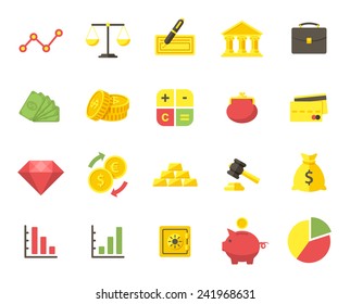 Finance, modern flat icons