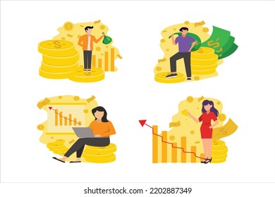 Finance Money Agency Flat Bundle Design