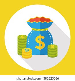 finance money bag flat icon