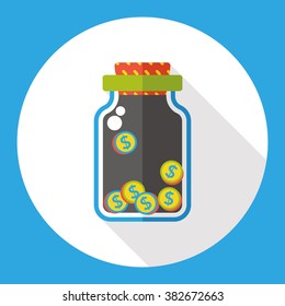 finance money bottle flat icon