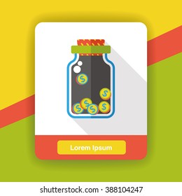 finance money bottle flat icon