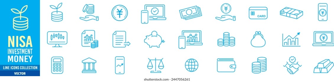 finance money cash editable stroke icons collection vector 