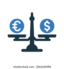 Finance, money, compare icon. Simple editable vector design isolated on a white background.