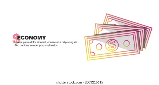 Concepto financiero y monetario, plantilla de diseño, vector modificable. icono de dólar.
