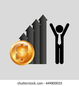 finance money economy dollar business isolated, vector illustration