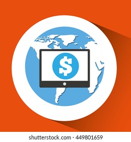 finance money economy dollar business isolated, vector illustration