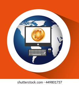 finance money economy dollar business isolated, vector illustration