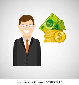 finance money economy dollar business isolated, vector illustration