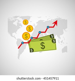 finance money economy dollar business isolated, vector illustration