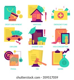 Finance and money flat design icon
