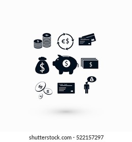 Finance and money icon, flat design best vector icon