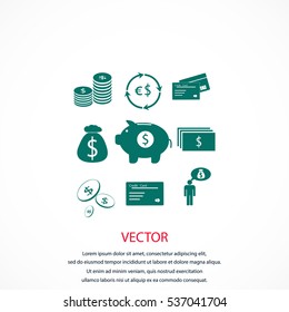 Finance and money icon, flat design best vector icon