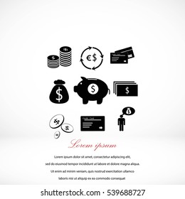 Finance and money icon, flat design best vector icon