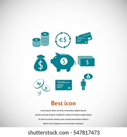 Finance and money icon, flat design best vector icon