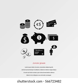Finance and money icon, flat design