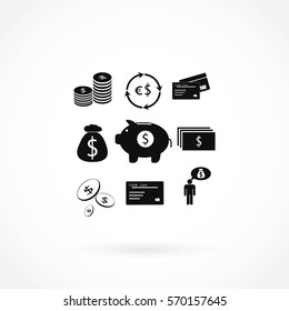 Finance and money icon, flat design best vector icon