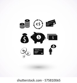 Finance and money icon, flat design best vector icon
