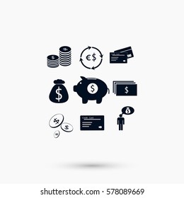 Finance and money icon, flat design best vector icon