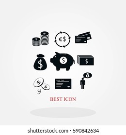 Finance and money icon, flat design best vector icon