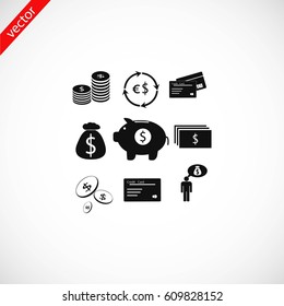 Finance and money icon, flat design best vector icon