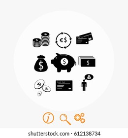 Finance and money icon, flat design best vector icon