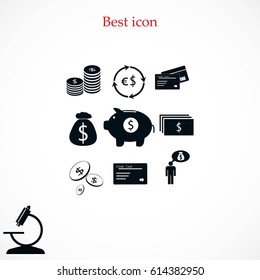 Finance and money icon, flat design best vector icon