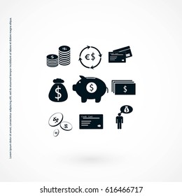 Finance and money icon, flat design best vector icon